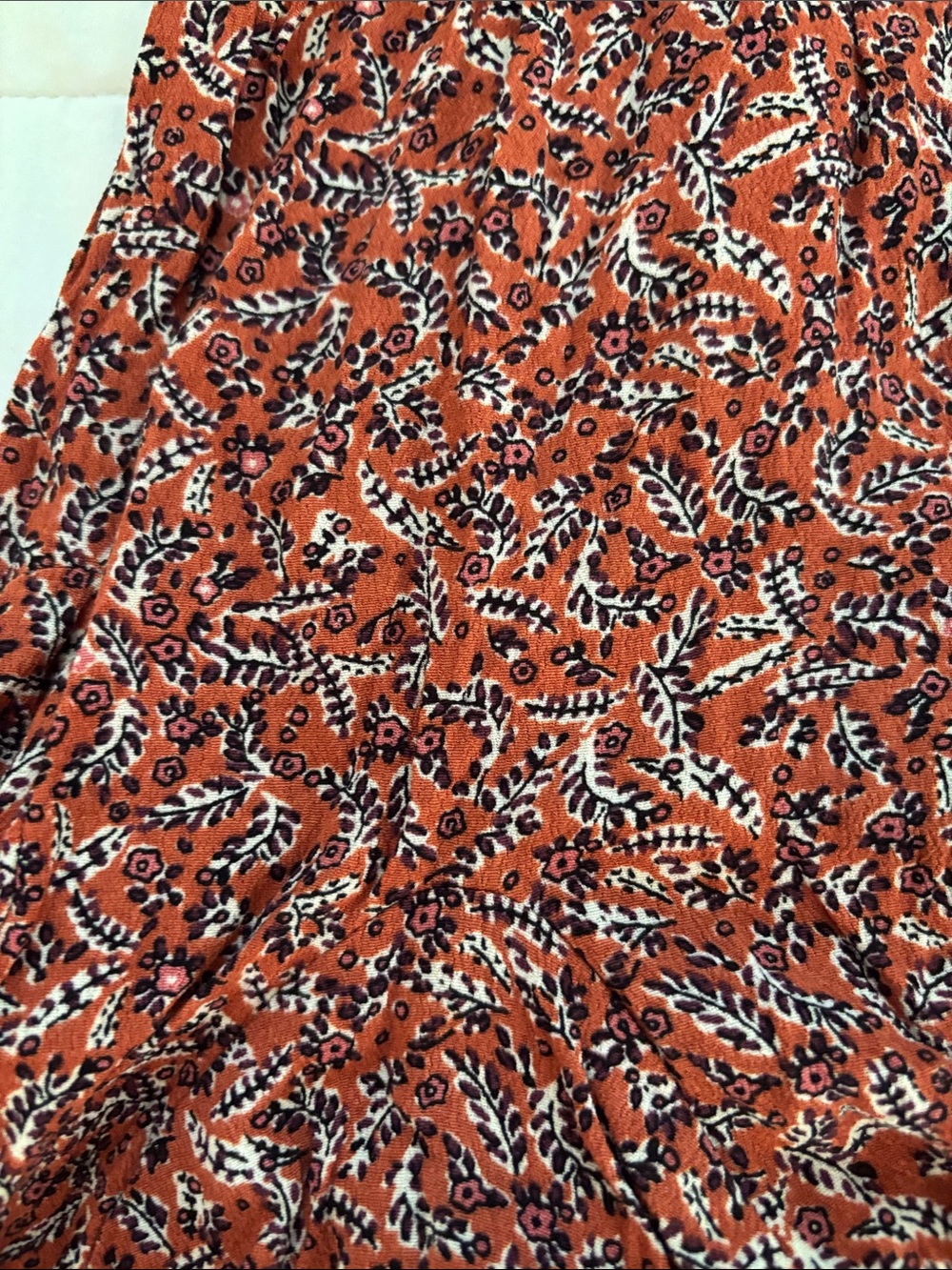LOFT Rust Floral Ruffled Mini Skirt - Picture 4 of 7